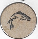 Knox Concessions  Illinois  Good For One Fish  Token coin  Wooden Nickel