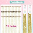 18pcs Hair Tinsel Clip In Hair Tinsel Kit Glitter Tinsel Hair Extensions 20in   