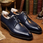 New Men s Handmade Blue Leather Shaded Oxford Lace Up Derby Dress Shoes