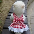 Plaid Pet Dress - Cute Dog   Cat Checkered Outfit Medium  Black 