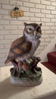 Vintage Ceramic Owl Figurine On Branch