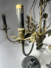Vintage Antique Ornate Cast Brass 6 Light Chandelier    Works Great 