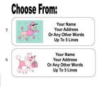 30 Pink Poodle Personalized Address Labels