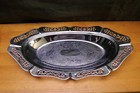 Vintage Faber Bros Krome-kraf Oval Serving Dish 13   3-part Divided Glass Dish