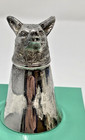 Silver Plate Vintage Fox Head Stirrup Cup Monogrammed 1970 Vgc   1019