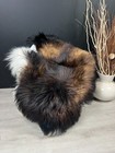 Xxl Icelandic Black White Brown Sheepskin Rug Soft Wool Seat Cover Hide Pelt