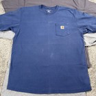 Carhartt T Shirt Mens Large  lot Of 3  Blue Gray Pocket Tees Workwear Carpenter