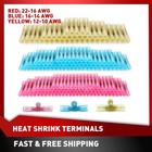 Waterproof Heat Shrink Connectors Butt Marine Crimp Splice Wire Terminals Kit