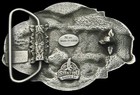 Rg20114 Vintage 1986   born In The Usa    eagle   Shield  Patriotic Belt Buckle