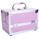 Sm-2176 Aluminum Makeup Case Jewelry Box Cosmetic With Mirror 9 x6 x6  Pink