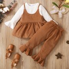 Toddler Infant Kids Baby Girls Clothes Long Sleeve T-shirt Tops flared Pants Set