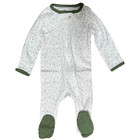 3 Cloud Island Soft   Sweet Dreams Baby 3-6m Zip-up Footie Pajamas  green 
