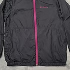 Columbia Jacket Girls M Black Pink Full Zip Hooded Fleece Lined Windbreaker