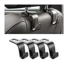Car Seat Headrest Hook  4 Pack Auto Seat Hanger Storage Organizer For Black