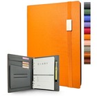 A5 Binder With 6 Ring     Lined Leather Journal Notebook  Refillable Orange