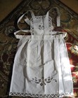 Vintage Battenburg Lace White Cotton Apron With Ties And Pocket - Never Worn
