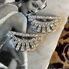 Vintage Rhinestone Shoe Clips     Art Deco Style     2    Wide     1950s     Excellent