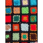 Vintage Crochet  Granny Square Roseanne Couch Blanket Throw