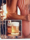 Natural Light Beer Sign - Christie Brinkley - Retro 1990   s