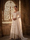 Luxury Vichitra Silk Gown Set Embroidered Party Wear Women
