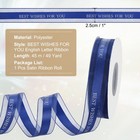Satin Ribbon 1 Inch X 49 Yard Best Wishes For You Valentine Ribbon Navy Blue