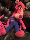 Vintage Pink Panther Plush Pair - 1990 Mighty Star   1993 Ace Plush Panthers