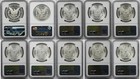 Lot 10 Mix Date Morgan Dollar  1 Ms 63 Ngc  10 Coins 