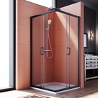 Elegant 36  x 36  x 72  Black Double Sliding Shower Door Enclosure 1 4 Glass