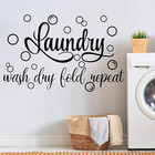 Laundry Room Decals Decor Laundry Stickers Signs Vinyl Wall Decal Wash Dry Fold 
