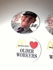  5  Vintage Mcdonald s Button Lot-pontoon il Older Workers