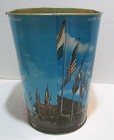 Nywf 1964 1965 New York World s Fair Metal Trash Can Fabcraft Unisphere Clean 