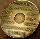 Alcoholics Anonymous Aa 28 Year Bronze Medallion Coin Chip Token Sobriety Sober