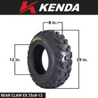 Kenda Bearclaw Ex K573 - 25x8-12 Front   25x10-12 Rear Atv utv Tires  4 Pk 