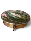 Vintage Mexico Sterling Silver   Abalone Pill trinket Box