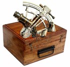 Henry Barrow   Co  London 8  Brass Ship Sextant German Sextant With Hardwood Box