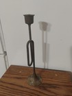 Vintage Solid  Brass Horn Shaped Candle Holder 10   h