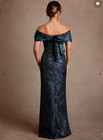Azazie Zion Mother Of Bride Dress - Dark Navy Sheath Off The Shoulder - Sz  16