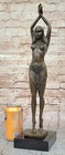 Art Deco Signed Chiparus Dancer Bronze Sculpture Nude Statue Figurine Figure