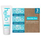 Hello Antiplaque Toothpaste  Fluoride-free  Whitening  Peppermint  4 7oz  3 Pack