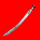 Indo Persian Mughal Rajput Sikh Silver Koftgari Damascus Tegha Sword Tulwar