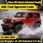 4x Front   Rear Fender Tube Flares Mud Guards For 2007-2018 Jeep Wrangler Jk Jku