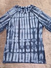 Figs Salta Seamless Long Sleeve Underscrub Blue Tie-dye Nurse Scrub Top Sz Large