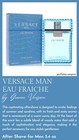 Versace Man Eau Fraiche By Gianni Versace After Shave 3 3   3 4 Oz New In Box