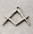 Masonic Master Mason Square   Compass Cut Out Car Auto Emblem Silver Dmce19