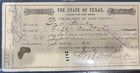 1891 Fort Bend County  Texas Juror Pay Voucher Signed County Treasurer Document