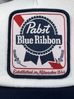 Pabst Blue Ribbon Beer Pbr Navy white Mesh Patch Trucker Snapback Hat Mad Engine