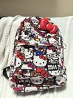 Rare Loungefly X Sanrio Hello Kitty Backpack Big Red Bow See Zipper Picture Used