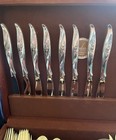 Vintage International Sterling Silver Rose Ballet 46 Piece Flatware Set