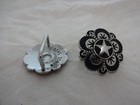 Floral Star Stainless Steel Rosette Conchos 1 1 2  Loop Back Jeremiah Watt Tack