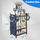 Garden Tool Organizer Rack Freestanding Heavy Duty Storage Holder Stand